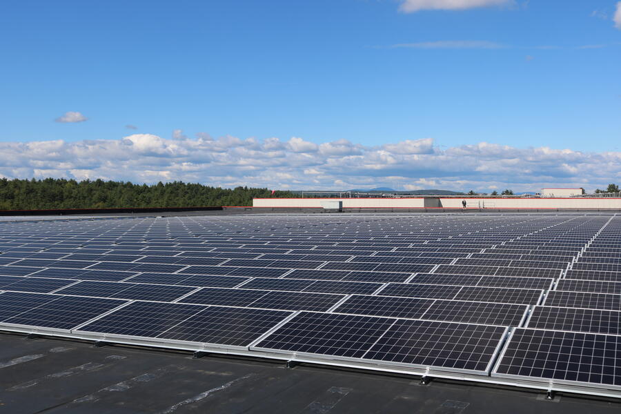 A field of solar panels.